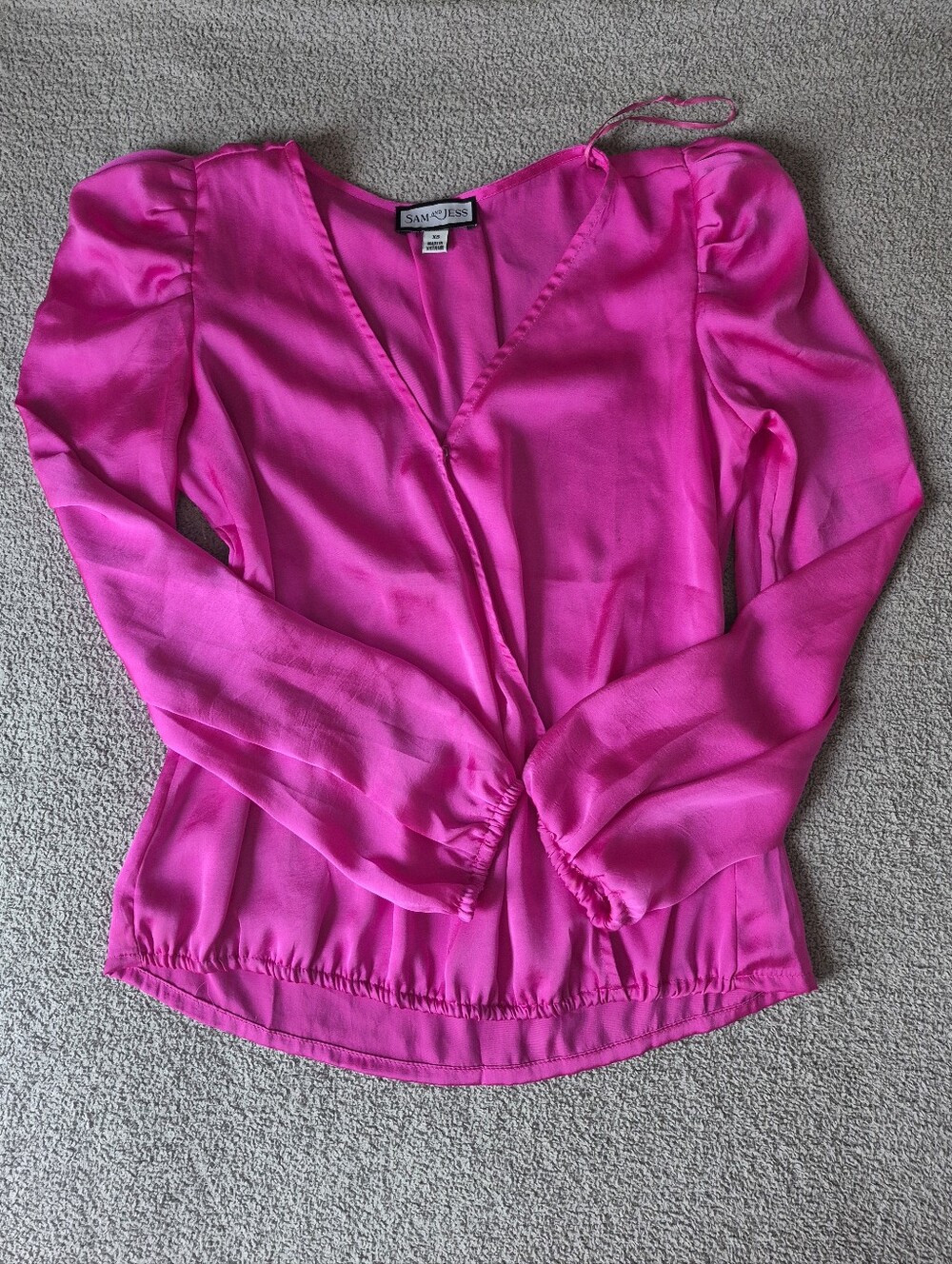 NWOT- Sam & Jess Crossover Satin Effect Blouse